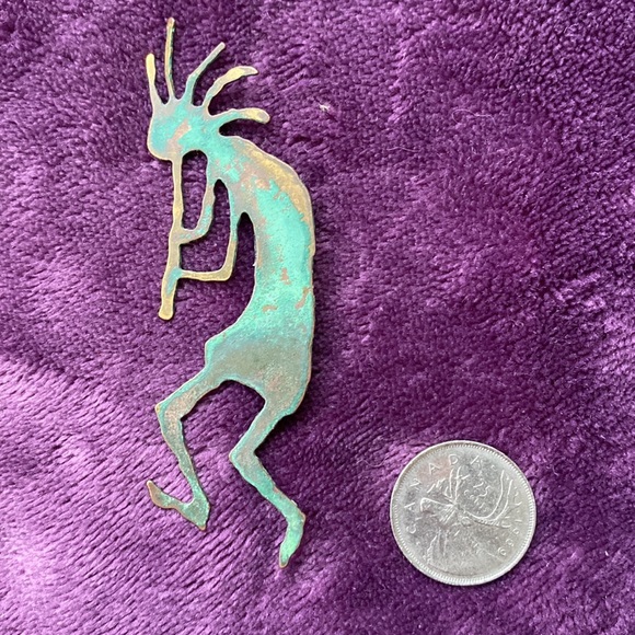 Vintage Brass Kokopelli pin - Picture 2 of 3